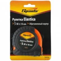 Рулетка Elastica, 5 м, 18 мм, обрезиненный корпус, Sparta