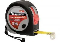 Рулетка Continuous Fixation, 5 м х 19 мм, обрезиненный корпус, плавная фиксация, Matrix